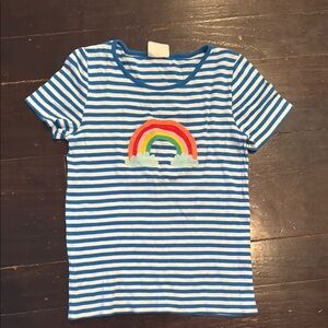 Mini Boden rainbow shirt with stripes Girls size 7